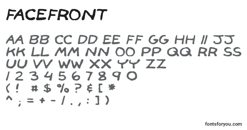 FaceFrontフォント–アルファベット、数字、特殊文字