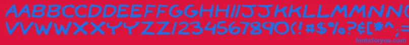 FaceFront Font – Blue Fonts on Red Background