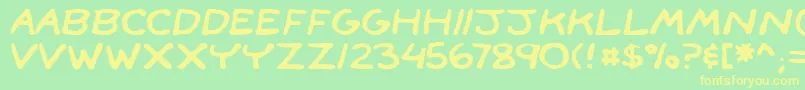 FaceFront Font – Yellow Fonts on Green Background