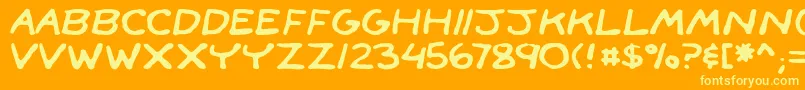 FaceFront-fontti – keltaiset fontit oranssilla taustalla