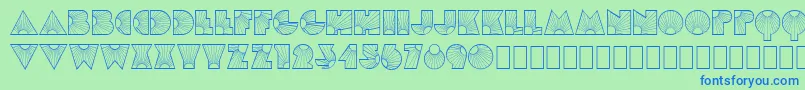 フォントMlSunglowKk – 青い文字は緑の背景です。