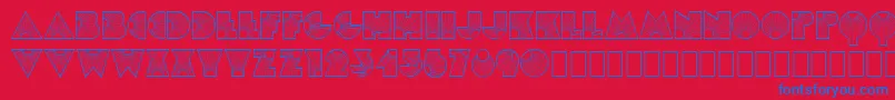 フォントMlSunglowKk – 赤い背景に青い文字