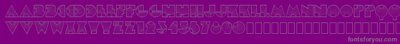 MlSunglowKk-Schriftart – Graue Schriften auf violettem Hintergrund