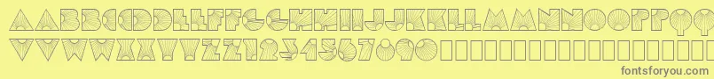 Fonte MlSunglowKk – fontes cinzas em um fundo amarelo