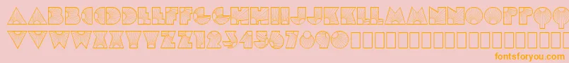 フォントMlSunglowKk – オレンジの文字がピンクの背景にあります。