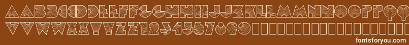 MlSunglowKk-Schriftart – Weiße Schriften auf braunem Hintergrund