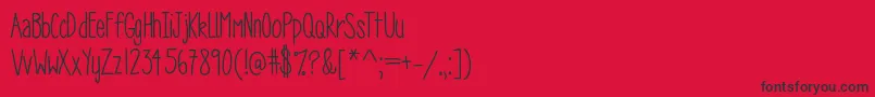フォントMrfFieldsOfWildflowers – 赤い背景に黒い文字