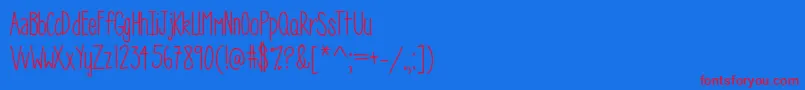 MrfFieldsOfWildflowers Font – Red Fonts on Blue Background