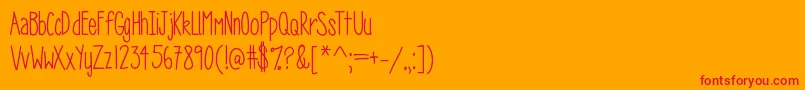 MrfFieldsOfWildflowers Font – Red Fonts on Orange Background