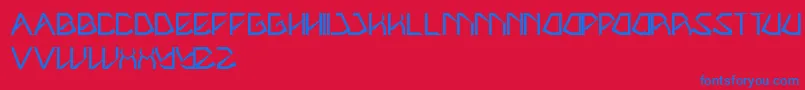 フォントTheamazingme – 赤い背景に青い文字