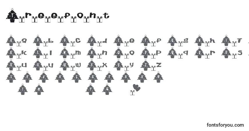 Czcionka Treefont – alfabet, cyfry, specjalne znaki