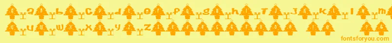 Treefont Font – Orange Fonts on Yellow Background