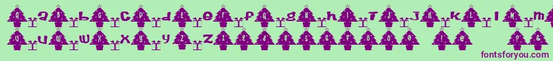 Treefont Font – Purple Fonts on Green Background