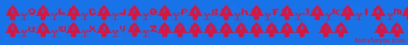 Treefont Font – Red Fonts on Blue Background