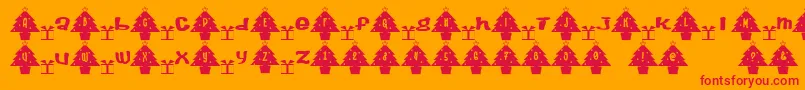 Treefont Font – Red Fonts on Orange Background