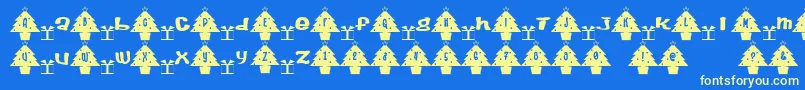 Treefont Font – Yellow Fonts on Blue Background