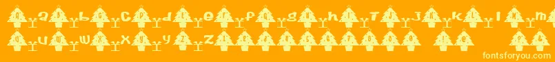Treefont Font – Yellow Fonts on Orange Background