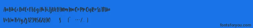 Fonte SlowLife – fontes pretas em um fundo azul
