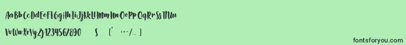 フォントSlowLife – 緑の背景に黒い文字
