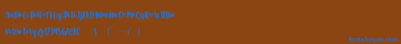 Czcionka SlowLife – niebieskie czcionki na brązowym tle