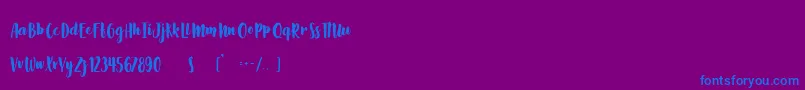 Fonte SlowLife – fontes azuis em um fundo violeta
