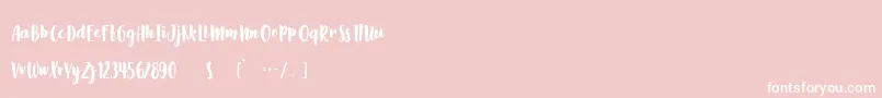 SlowLife-fontti – valkoiset fontit vaaleanpunaisella taustalla