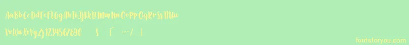 Czcionka SlowLife – żółte czcionki na zielonym tle