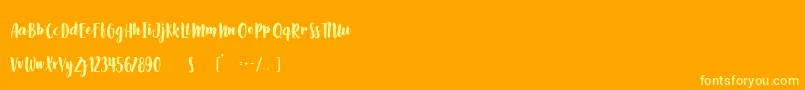 SlowLife Font – Yellow Fonts on Orange Background