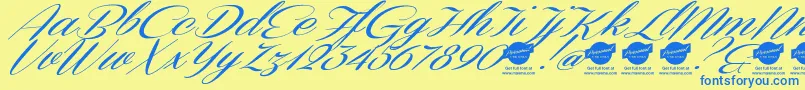 En savoir plus sur la police DemoConeriascriptSlanted Police DemoConeriascriptSlanted – polices bleues sur fond jaune