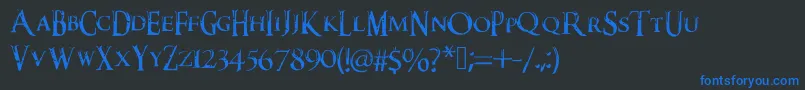 Fonte Darkxshadowx21%5c%27sSkyrimFont – fontes azuis em um fundo preto