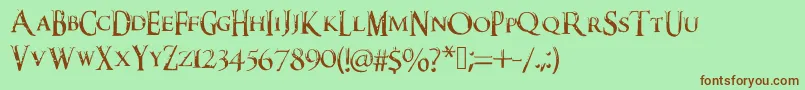 Шрифт Darkxshadowx21%5c%27sSkyrimFont – коричневые шрифты на зелёном фоне