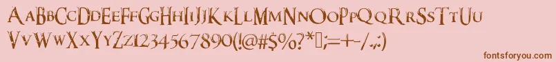 Darkxshadowx21%5c%27sSkyrimFont Font – Brown Fonts on Pink Background