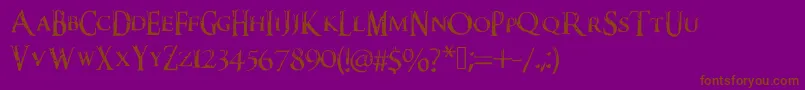 Darkxshadowx21%5c%27sSkyrimFont-fontti – ruskeat fontit violetilla taustalla