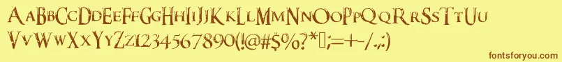 Darkxshadowx21%5c%27sSkyrimFont Font – Brown Fonts on Yellow Background