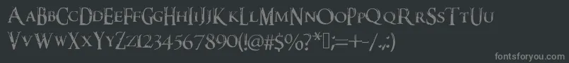 フォントDarkxshadowx21%5c%27sSkyrimFont – 黒い背景に灰色の文字