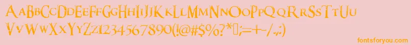 Police Darkxshadowx21%5c%27sSkyrimFont – polices orange sur fond rose