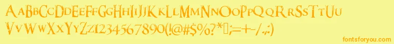 Darkxshadowx21%5c%27sSkyrimFont Font – Orange Fonts on Yellow Background