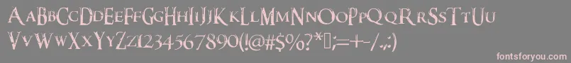 Darkxshadowx21%5c%27sSkyrimFont-Schriftart – Rosa Schriften auf grauem Hintergrund