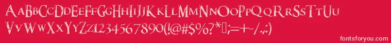 Darkxshadowx21%5c%27sSkyrimFont Font – Pink Fonts on Red Background