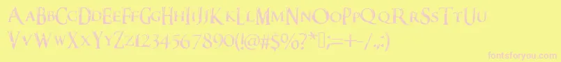 Darkxshadowx21%5c%27sSkyrimFont Font – Pink Fonts on Yellow Background