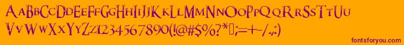Fonte Darkxshadowx21%5c%27sSkyrimFont – fontes roxas em um fundo laranja