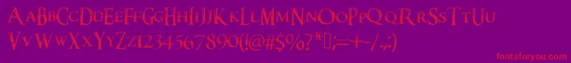 フォントDarkxshadowx21%5c%27sSkyrimFont – 紫の背景に赤い文字