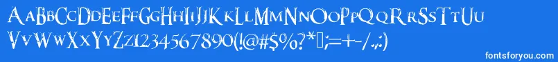 フォントDarkxshadowx21%5c%27sSkyrimFont – 青い背景に白い文字