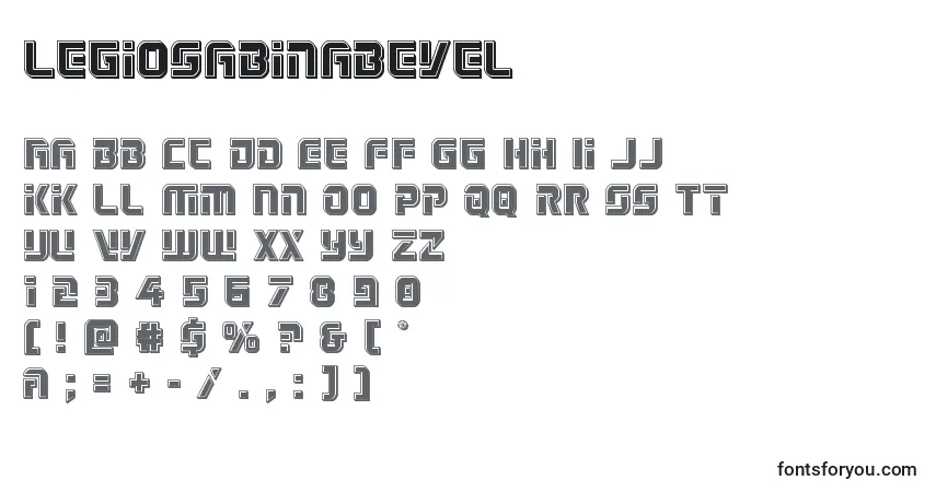 A fonte Legiosabinabevel – alfabeto, números, caracteres especiais