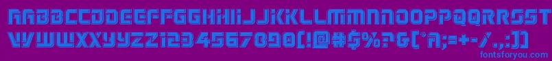 Legiosabinabevel-Schriftart – Blaue Schriften auf violettem Hintergrund