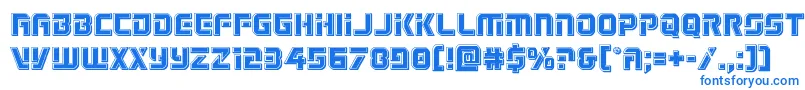 Legiosabinabevel-Schriftart – Blaue Schriften auf weißem Hintergrund