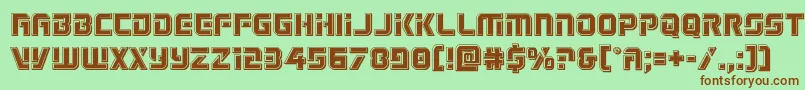 Шрифт Legiosabinabevel – коричневые шрифты на зелёном фоне