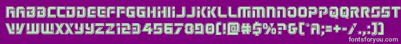 Шрифт Legiosabinabevel – зелёные шрифты на фиолетовом фоне