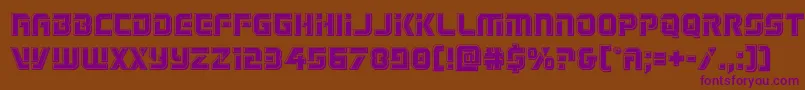 Legiosabinabevel-Schriftart – Violette Schriften auf braunem Hintergrund