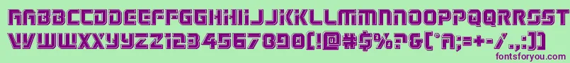 Legiosabinabevel-fontti – violetit fontit vihreällä taustalla